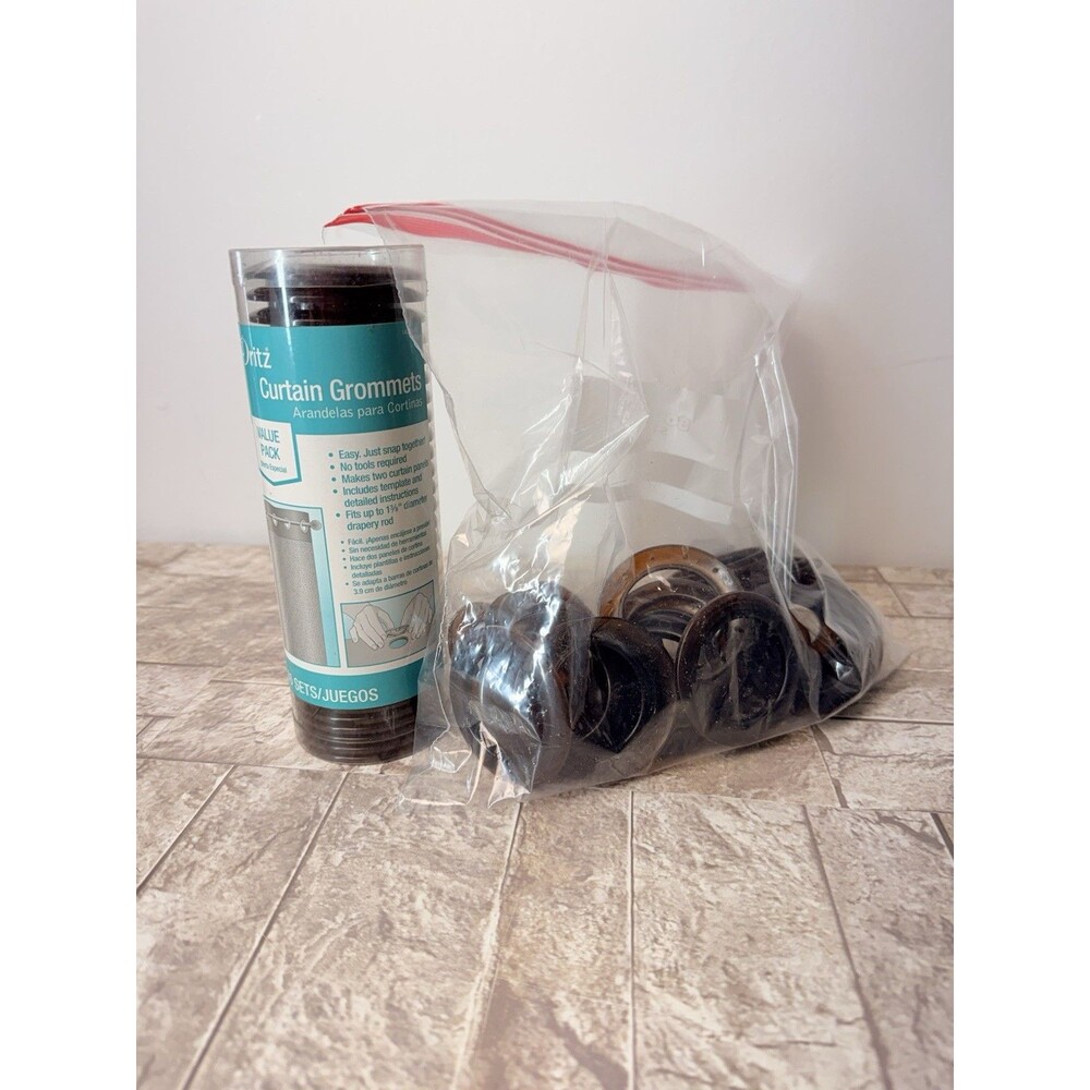 Dritz  Curtain Grommets 1 3/8”Inner Diameter Plastic 32 PCs Pkg-MARBLE Brown New - Picture 9 of 9